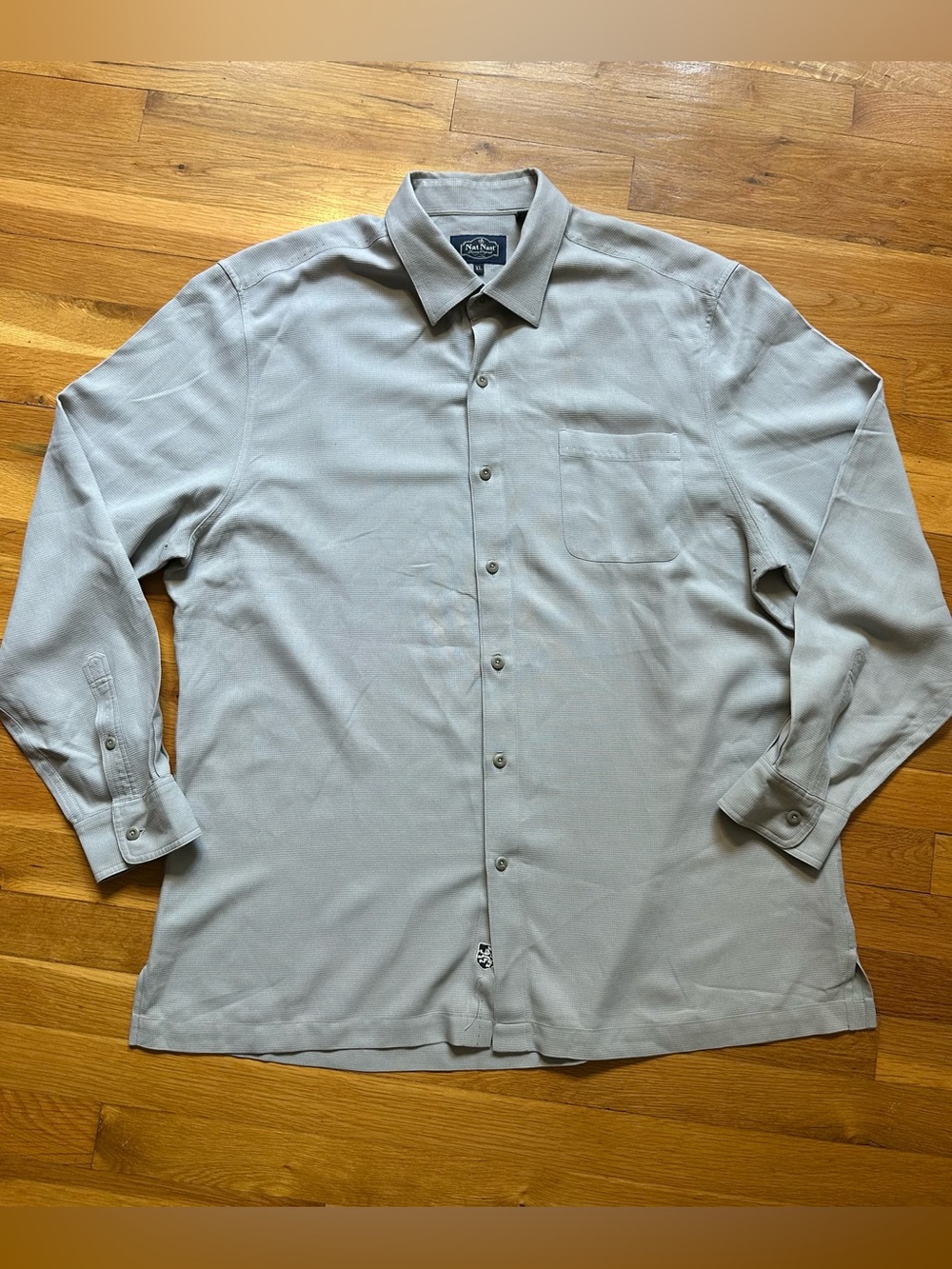 Nat Nast‎ Men’s Long Sleeve Button-Up Shirt in Light Gray